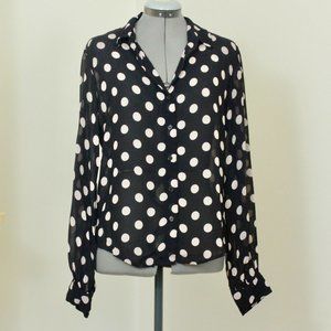 Sanctuary polka dot button down blouse